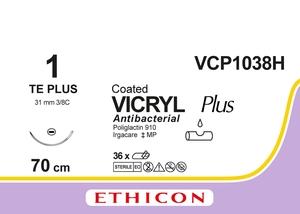 VICRYL PLUS фіолетовий 70см M4 USP1 одна голка TE PLUS, тип колюча Taper Point, 31мм, 3/8 кола